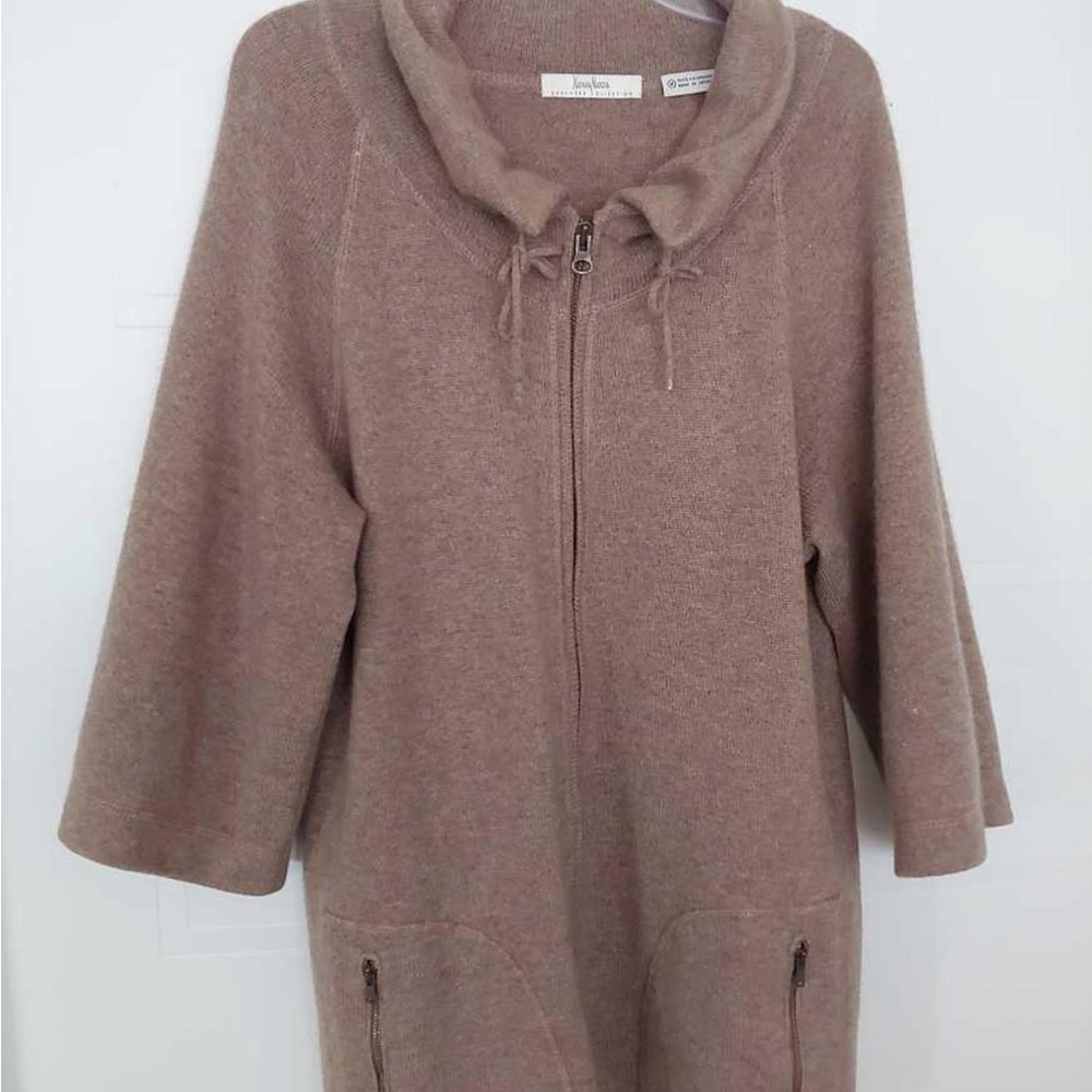 Neiman Marcus Tan Cowl Neck Sweater